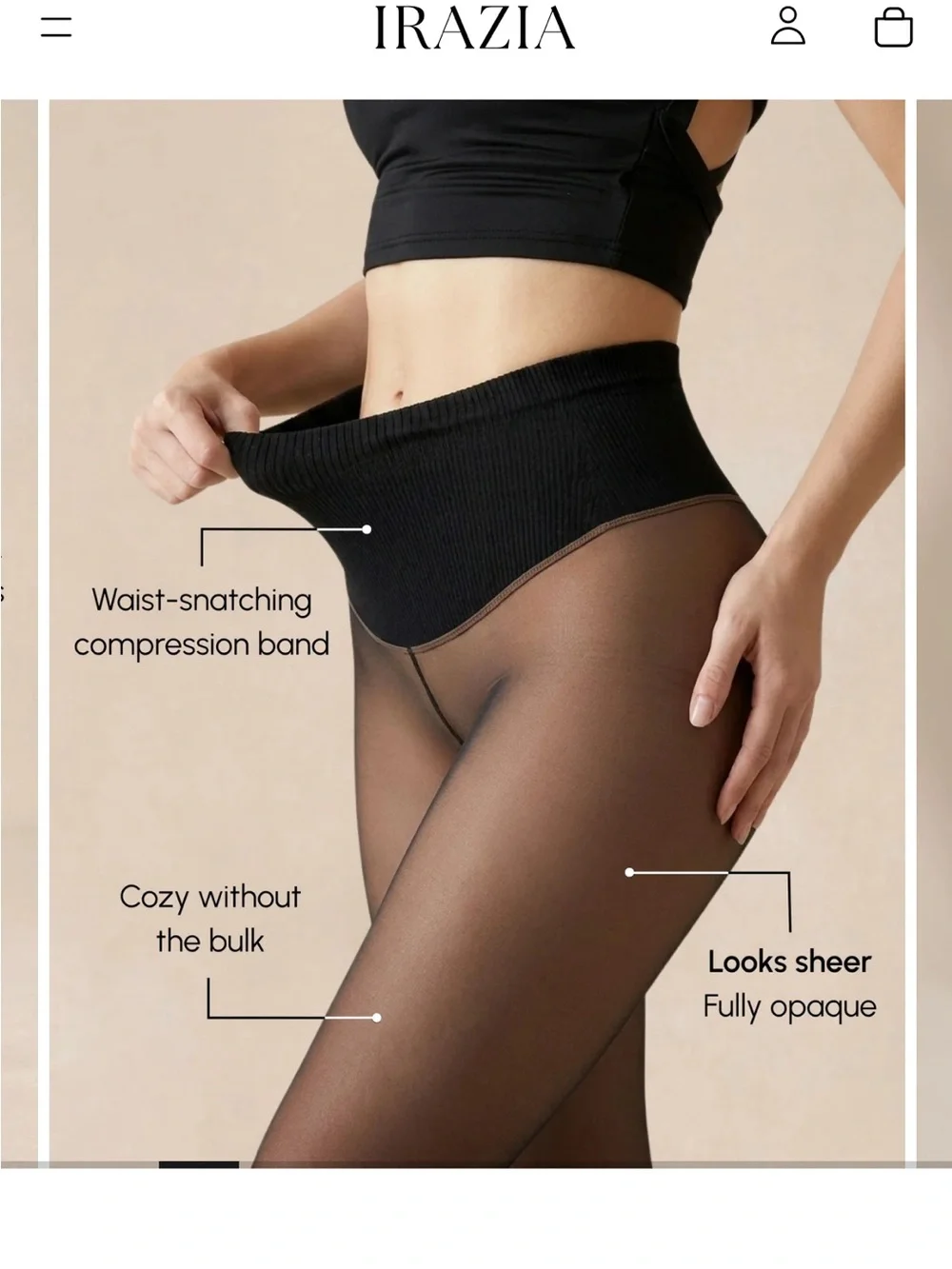 Sheer Illusion Fleece-Lined Tights